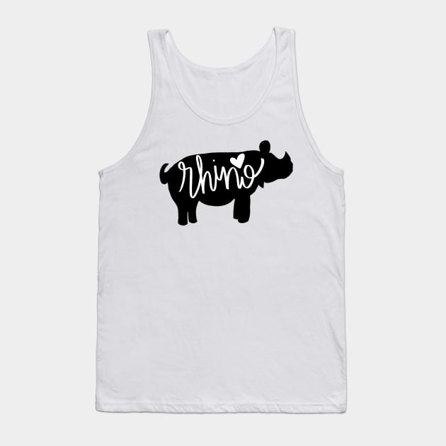 Rhino Love - Silhouette Tank Top by eeliseart